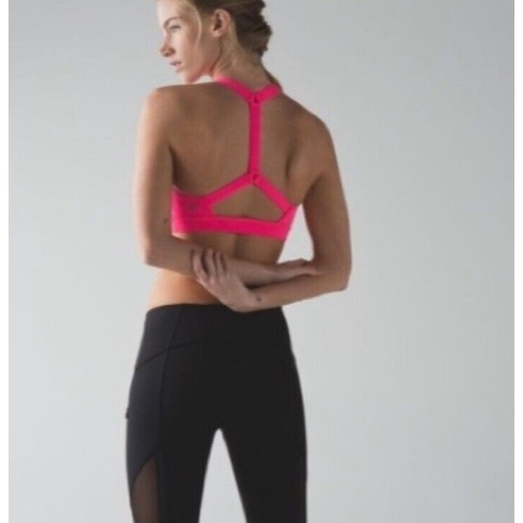 Lululemon Other - LULULEMON "PACK IT IN" PINK SPORTS BRA SIZE 8 ACTIVE TOP ATHLEISURE SPORTY YOGA